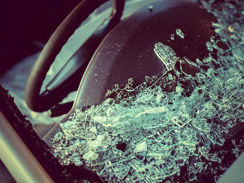 The pieces of broken mirror on car at Las Vegas, NV The pieces of broken mirror on car at Las Vegas, NV
