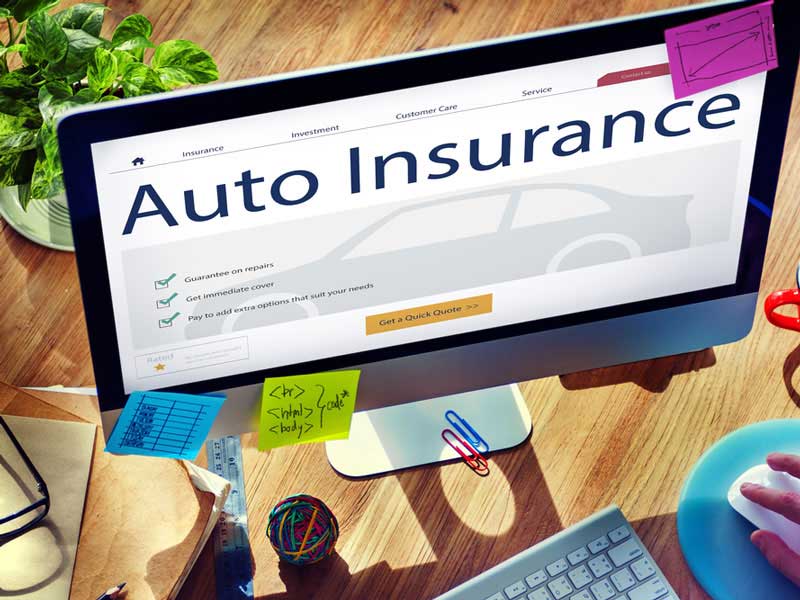 Auto insurance written on screen 