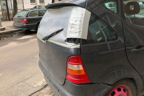 car with dust