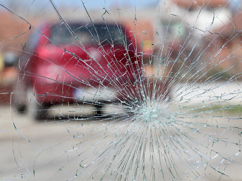 Crack in the car glass